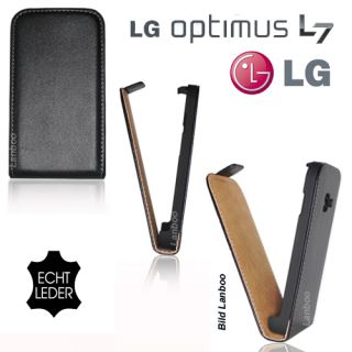 Echt Leder Slim Flip Style Tasche f LG Optimus L7 P700 Etui Handy Case