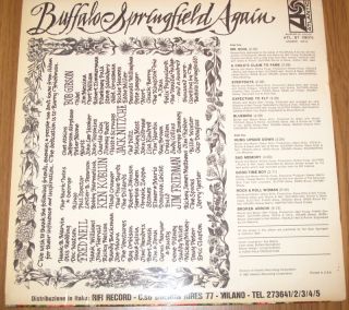 BUFFALO SPRINGFIELD Again Top Rare LP ITA 1st press 1968 NEIL YOUNG