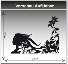 XXL Autotattoo Floral Design Blumen Aufkleber Frau Gesicht Mensch