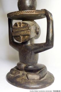 1275 Luba Figur Trommel Holz 4 Gesichter Kongo Afrika