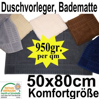Duschvorleger Badematte Badvorleger 50x80 cm, 950gr./qm Frottier