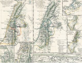 Historische alte Landkarte Palästina Phoenice Galilaea   Karte 1860