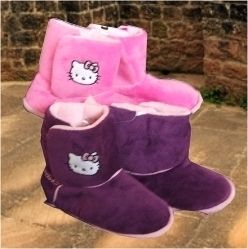 Hello Kitty Hausstiefel Hausschuhe Schuhe Stiefel pink lila 28 29 30