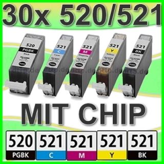 30x TINTE PATRONEN+CHIP CANON PIXMA IP3600 IP4600 IP4700 MP980 MP990