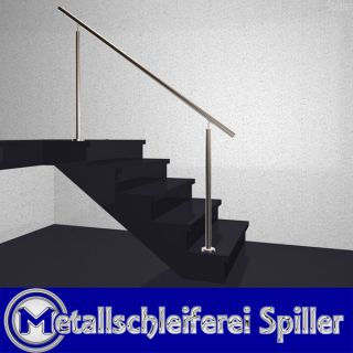 45m V2A Edelstahl Treppen Geländer  Set geschliffen Ø 42,4 x 2 mm