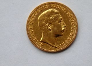 10,  Mark Gold Preussen Wilhelm II 1898 A Erhaltung (964)