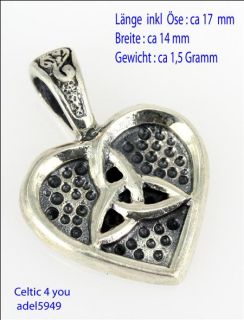 Anhänger Silber Celtic keltisch Triquetra Dreifaltigkeit Herz