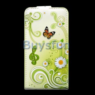 Butterfly Green Flip Leather Cover Case Skin for Samsung Galaxy S2