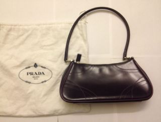 Prada Purse Shoulder Bag Semitracolla Prugna Color B11055 w COA and