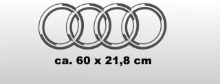 Audi Ringe Schriftzug, Aufkleber, Styling, Tuning, CARBON 60 cm
