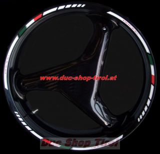 Aufkleber Felgenrandaufkleber Tricolore Racing Ducati Aprilia MV rot