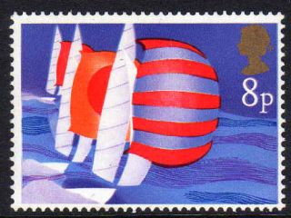 GREAT BRITAIN 1975 SAILING WITH BLACK OMITTED SG 981a.