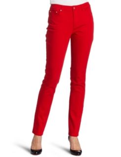 AK Anne Klein Womens 5 Pocket Skinny Jean, Red Poppy, 4