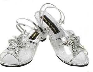 Size 11 CHILD Silver Princess Slippers Clothing