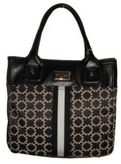 Womens Tommy Hilfiger Small Tote Handbag (Black/White