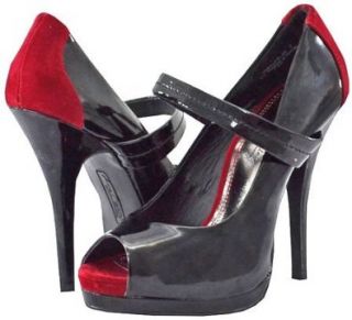 Michelle Verdict 26 Black Patent Women Platform Pumps, 6 M US Shoes