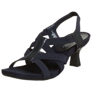 Easy Street Womens Abby Stretch Sandal,Navy,6.5 M Shoes