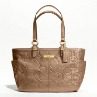 Coach Gallery Embossed Top Handle Leather Handbag Leather