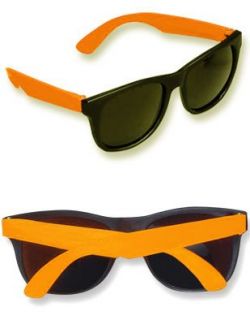  Cheesy Retro 80s Neon Orange & Black Costume Sunglasses Shoes