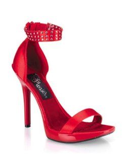 Red Studded Ankle Strap Platform Sandal   11 Shoes