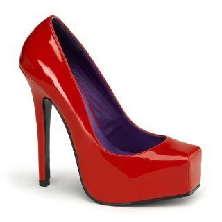 Pump Shoes Squared Toe Sexy High Heel Shoes Black Red or White