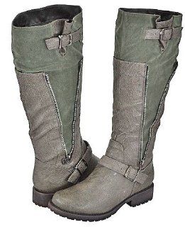 Breckelles Reno 15 Gray Women Riding Boots, 6 M US Shoes