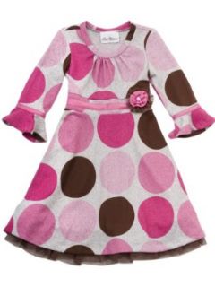 Rare Editions Girls 7 16 Large Dot Fuzzy Knit Dress, Pink