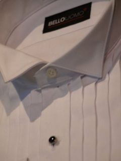 Tuxedo Shirt   100% Microfiber 1/2 inch Pleat Wing Collar