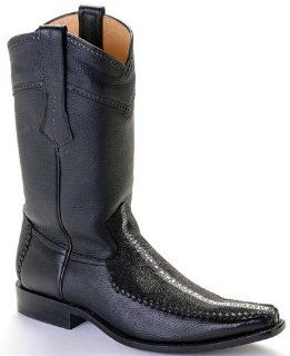 Black Mens COWBOY WESTERN Boots Handmade Square Toe 21084: Shoes