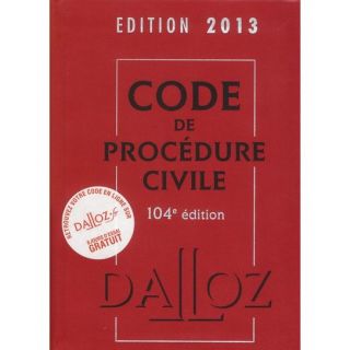 Code de procédure civile (édition 2013)   Achat / Vente livre