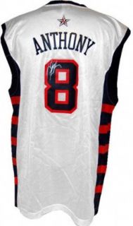 Carmelo Anthony Autographed White Team USA Jersey: Sports