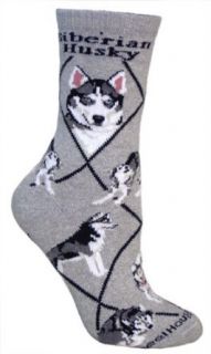 Siberian Husky ladies socks gray Clothing