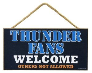 Oklahoma City Thunder Wood Sign   5x10 Welcome Sports