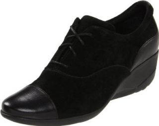 Rockport Womens Emma Oxford,Black Leather And Suede,5.5 M US Shoes