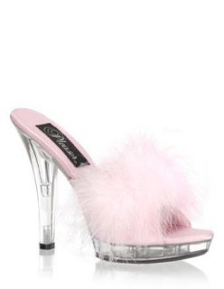 Sexy High Heel Pink Marabou Bedroom Slipper   9 Clothing