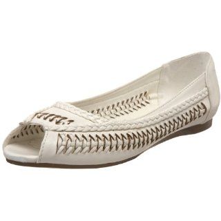 Miss Me Womens Fern 1 Ballet Flat,White,6.5 M US Shoes