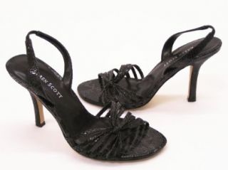  Karen Scott Sasha Black Python Shimmer Slingback Shoes Shoes