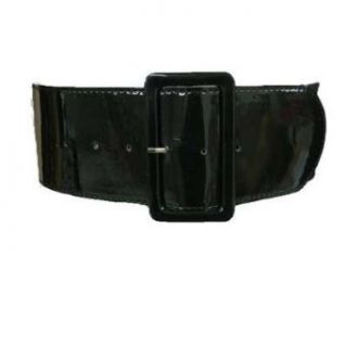 Black Patent Leather 3 Wide Elastic Corset Waist Belt