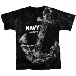 66320 Vintage Black Navy Anchor T Shirt (X Large