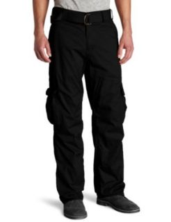 Southpole Mens Long Belted Cargo Pant, Black, 32x32