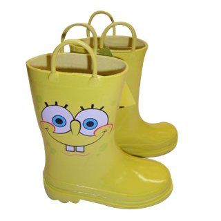 Spongebob Squarepants Boys Rain Boots Size Small 7 8 Shoes