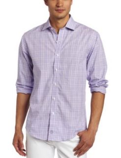  Marc New York Mens Plaid Twill Shirt, Purple, 15 32 33: Clothing