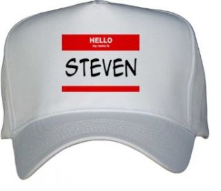 HELLO my name is STEVEN White Hat / Baseball Cap Clothing