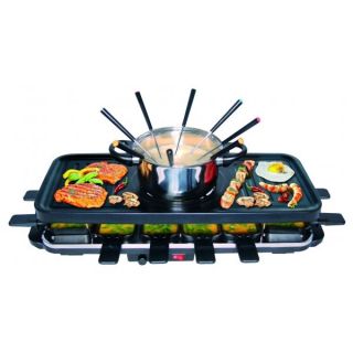 Appareil à raclette/ grill / fondue familiale pour 12 convives, avec