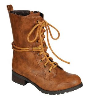  Reneeze ALICE 02 Womens Mid Calf Lace Up Boots   Camel Shoes