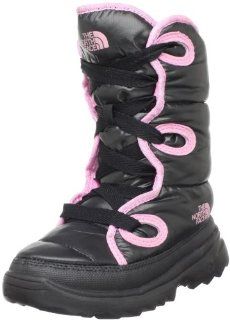 North Face Destiny Boot   Girls Shiny Black/Begonia Pink, 4.0 Shoes