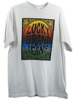 Mens Lucky Brand Jeans T Shirt Tee Logo White S: Clothing