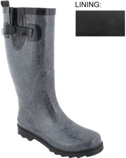  Capelli New York Shiny Denim Printed Ladies Rain Boots Shoes