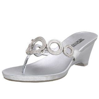 Cole REACTION Womens Zonar Eclipse Wedge Thong,Silver,4 M US: Shoes