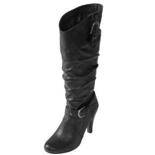  Journee Collection Womens Buckle Detail High Heel Boots Shoes